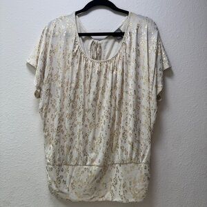 Gold Leopard Patterned Print Women's Top